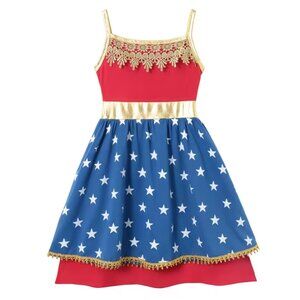 NEW Wonder Woman Girls Sleeveless Dress Halloween Costume